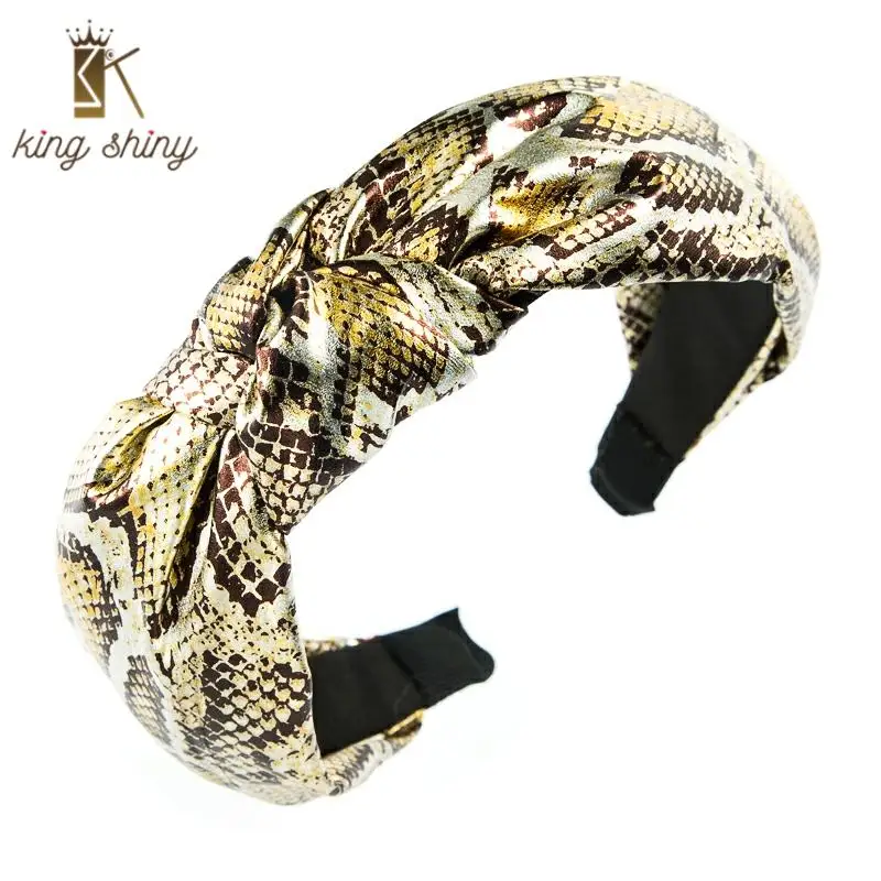 

Elegant Korean Leopard Print Pu Leather Headband for Woman Vintage Big Bowknotted Hairband Woman Party Hair Accessory Headpieces