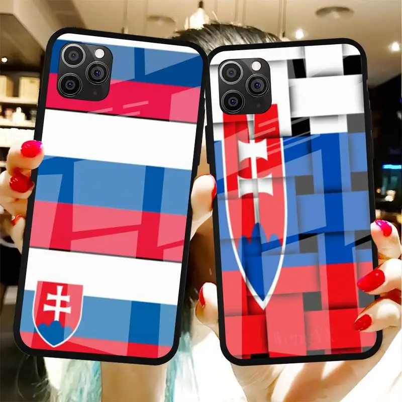 

Slovak Slovakia Flag Phone Case Tempered Glass For Iphone6plus 6S 7 7plus 8 X XS XSmax XR 11 12 Pro Max 12mini