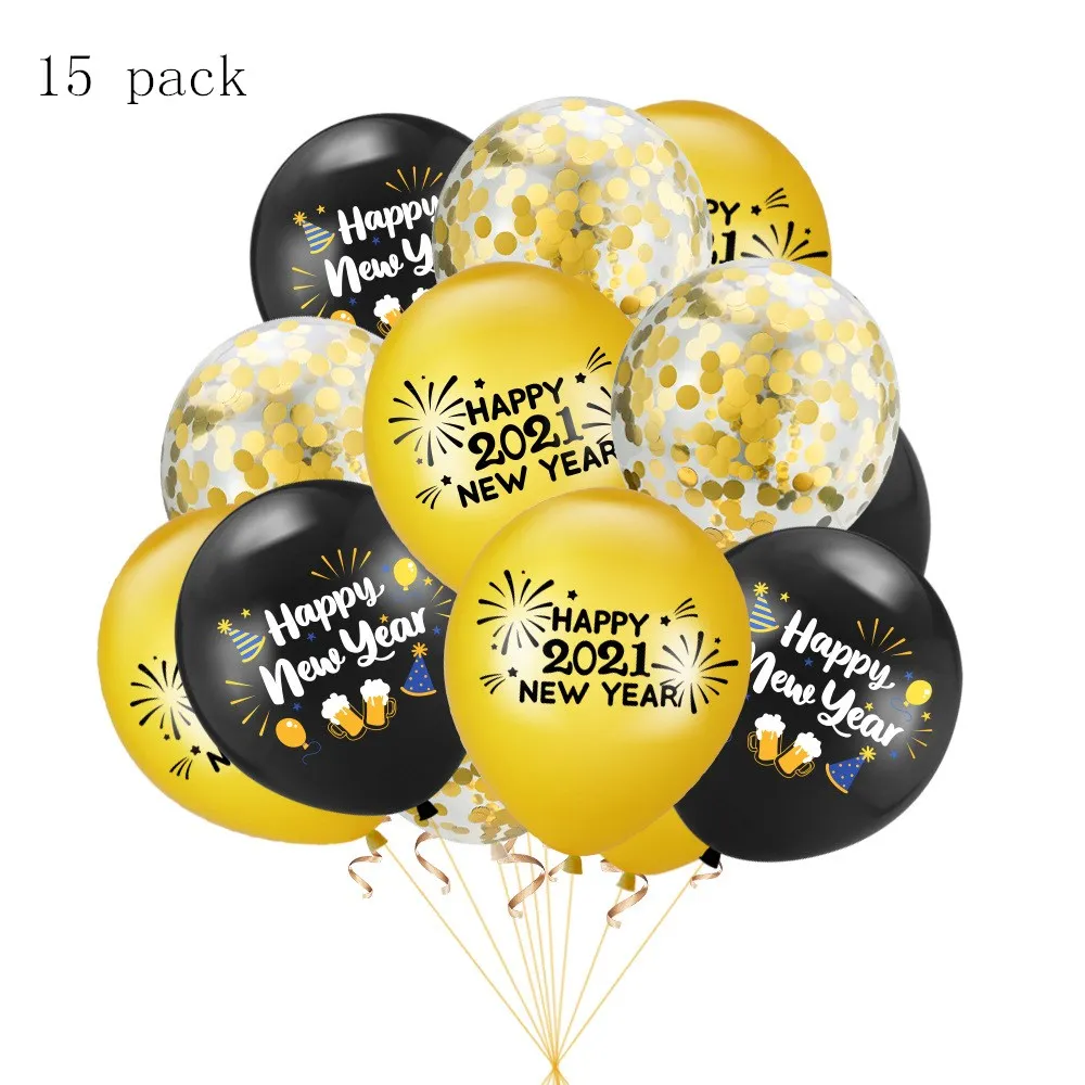 Новогодние вечерние воздушные шары украшения праздничные латексные 2021New Year