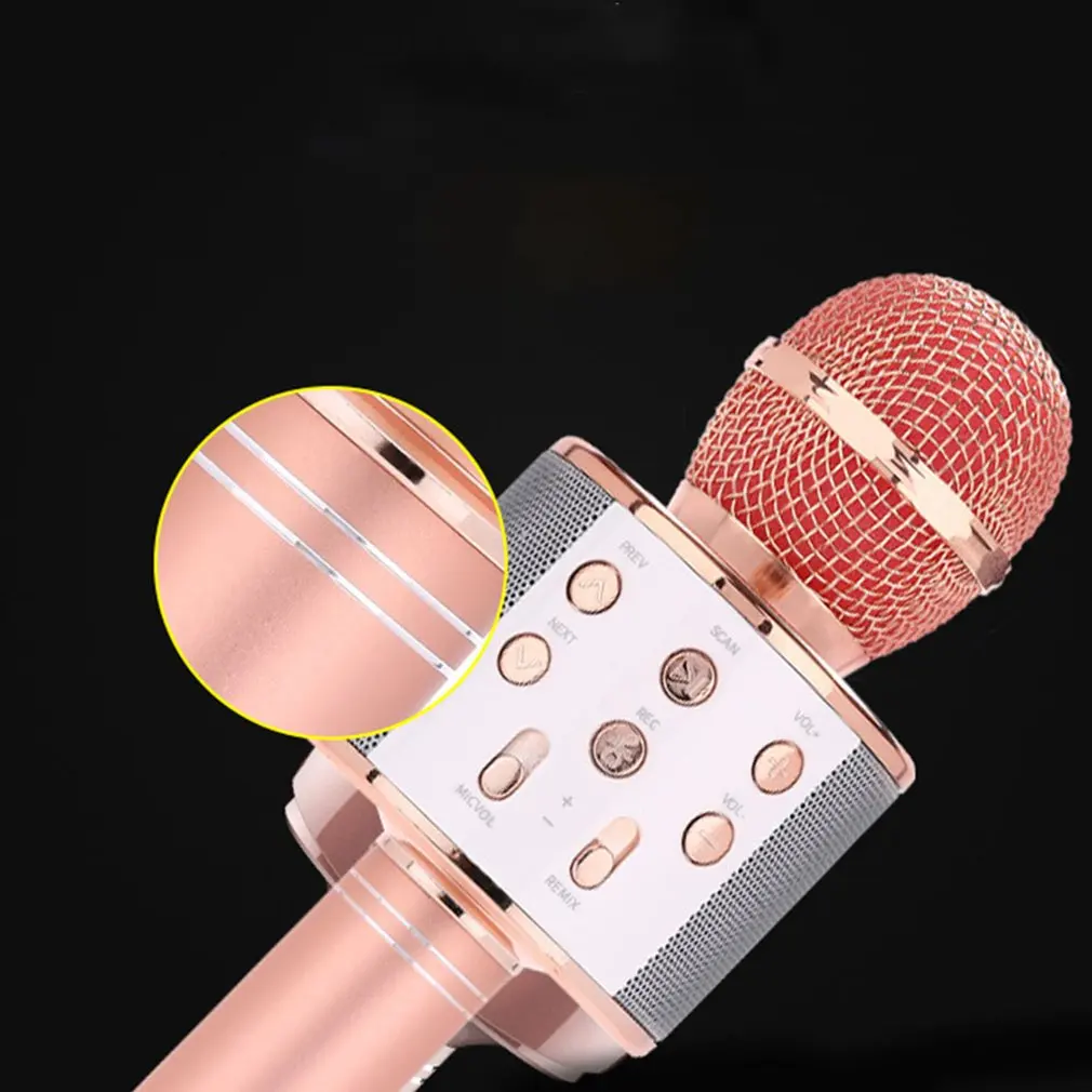 WS 858 беспроводной Bluetooth микрофон профессиональная Колонка для караоке ручной