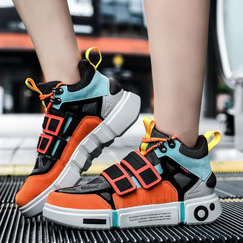 

Thick Soled Men's Casual Shoes Are Suitable Both Men and Women Large Size Outdoor Colorful High Top Sports Shoes Mens Sneakers