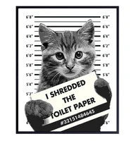 funny cat bathroom wall art decor home decoration poster for restroom guest bath gag gift for cat lovers