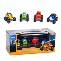 4pcs monstere machines car toys russian miracle crusher truck vehicles figure blazed car model toys for children birthday gifts