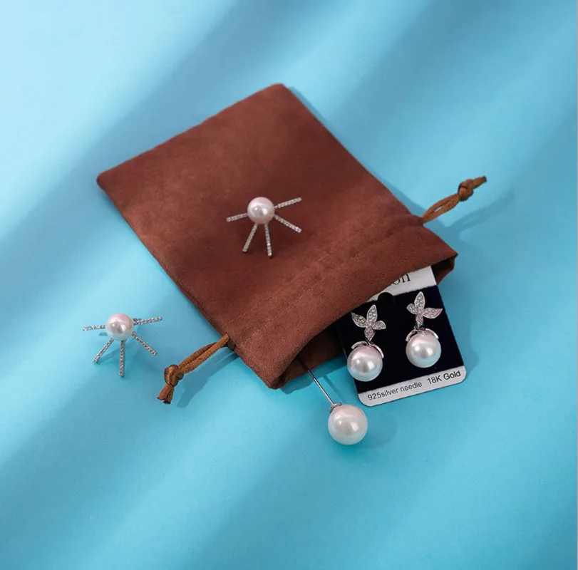 

Coffee Flannel Gift Bags 7x9cm 9x12cm 10x15cm 13x18cm Jewelry Packaging Pouches