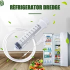 Портативный набор для очистки дренажа холодильника, гибкая щетка для очистки отверстий в холодильнике, всасывающий шприц для дома, палочка для очистки шланга