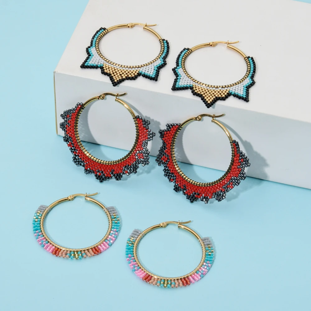 Женские сережки подвески ZMZY большие круглые серьги геометрической формы в стиле