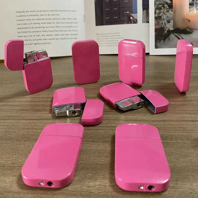 

Cute And Delicate Cat Pattern Ladies Lighter Pink Body Pink Flame Lighter Cigarette Accessories Small Gifts