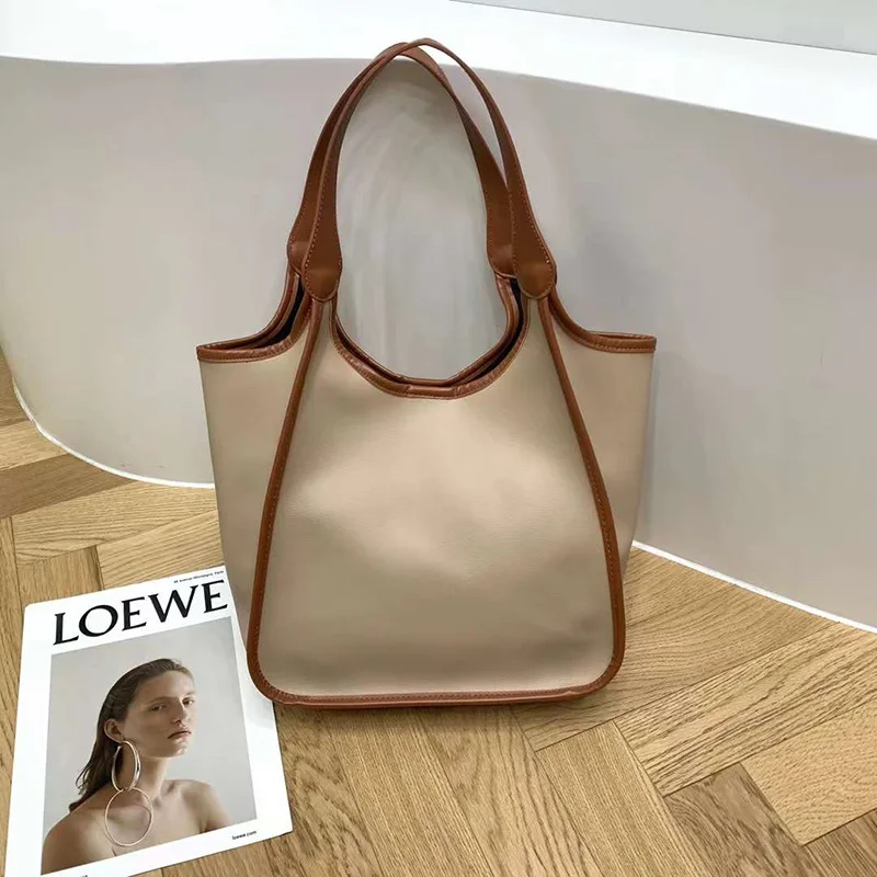

Fashion Bucket Bag Soft Leather Tote Bag Panelled Luxury Designer Handbags High Quality Brand Large Capacity Shoulder Bolsos