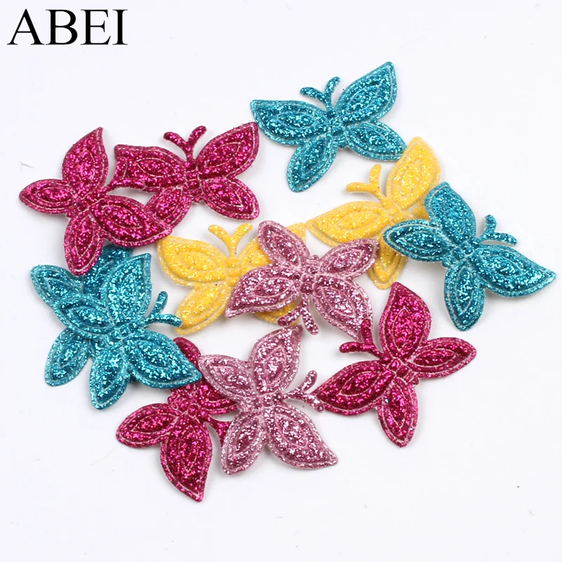 100 шт. разноцветные Мультяшные блестящие наклейки-бабочки для скрапбукинга | Дом