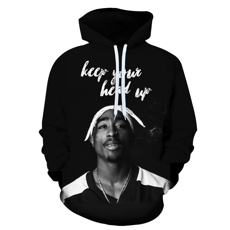 Мужские/женские толстовки, толстовка с длинным рукавом, 3D принт, 2pac, толстовки в стиле хип-хоп, пуловер с капюшоном, топы размера плюс S-6XL