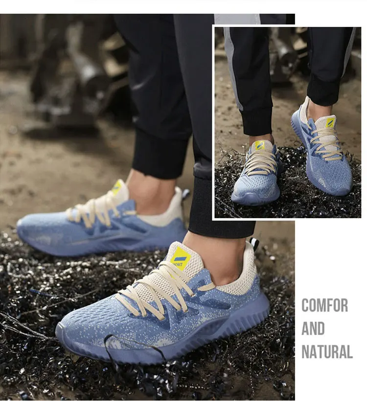 SUADEEX Safety Shoes Anti-smashing Work Boots Comfortable Steel Toe Indestructible Shoes Working Ankle Boots Anti-slippery