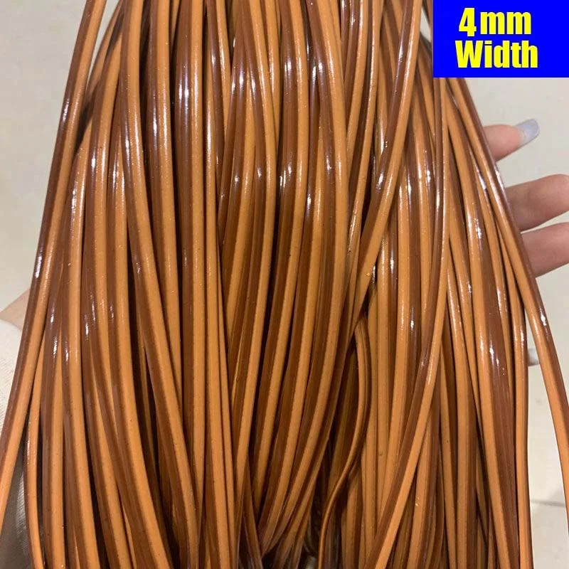 

4mm 500g Double Coffee Yellow Flat Synthetic Rattan Material Handmade Rattans Roll Crafts Knit Repair Chair Table Hanging Basket
