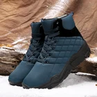 Лидер продаж 2019, зимние мужские ботинки, уличные теплые водонепроницаемые Нескользящие мужские ботинки из искусственной кожи на толстой плюшевой резине