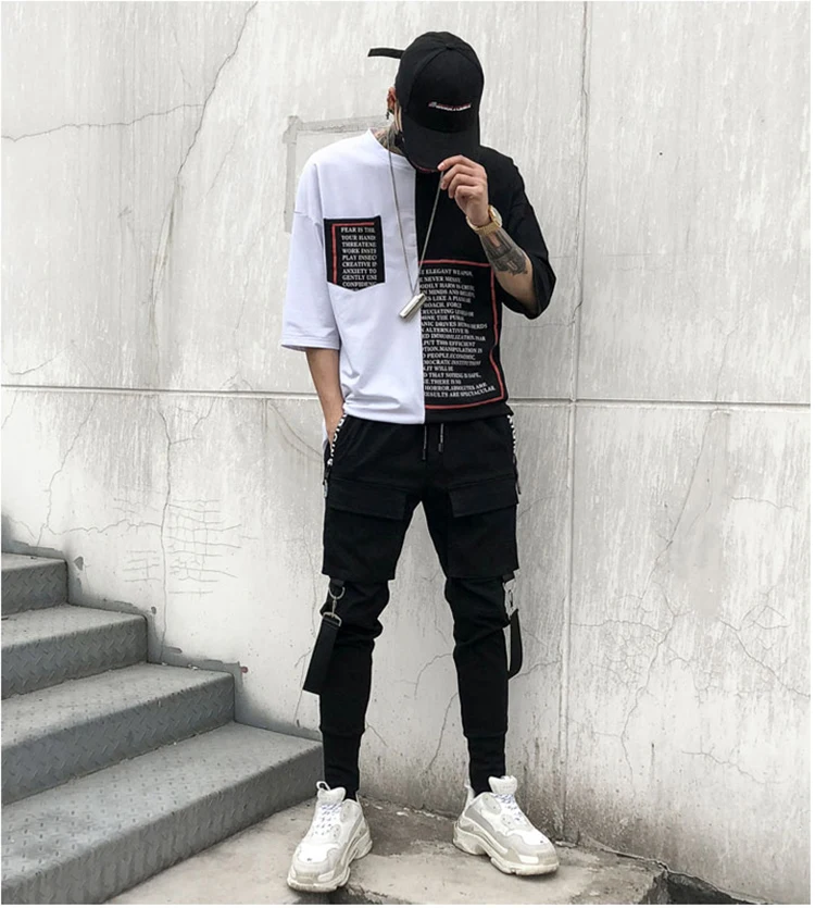 Streetwear Harajuku Pants Multi Pocket Slim Elasticity Harem Jogger Pants Ribbon Cargo Tootsies Singer Costume