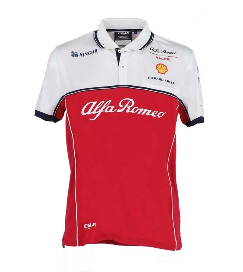 

For Alfa Romeo Motorsport F1 Red Brand Printed Clothes Fashion Harajuku Solid Color Casual Men's Pullover POLO Shirt