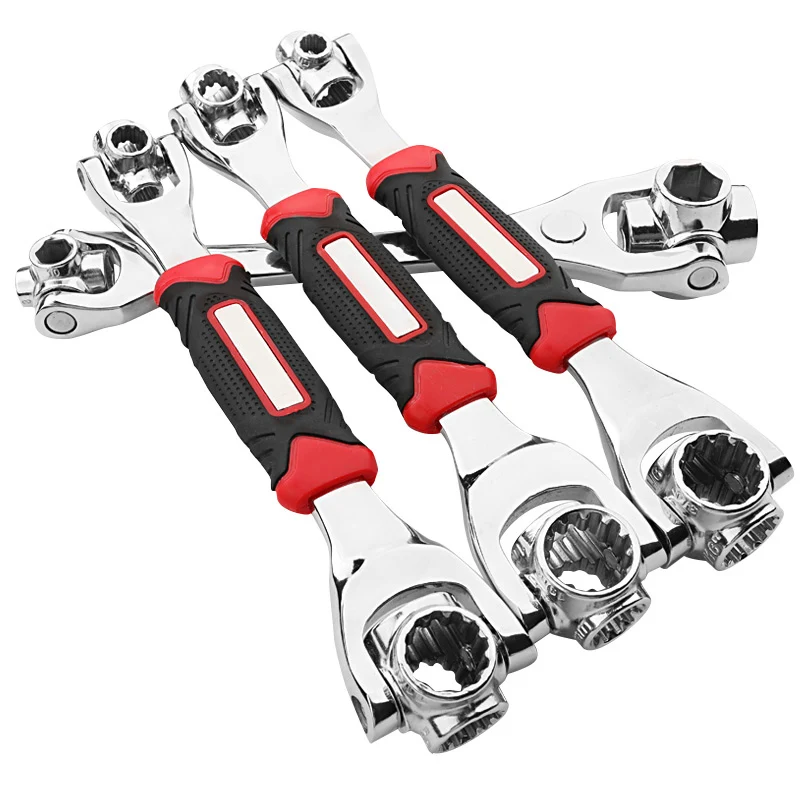 

53 in 1 8 in 1 Dog Bone Socket Wrench Hand Tools Works with Spline Bolts Torx 360 Degree 6-Point Universial Car Repair Spanner