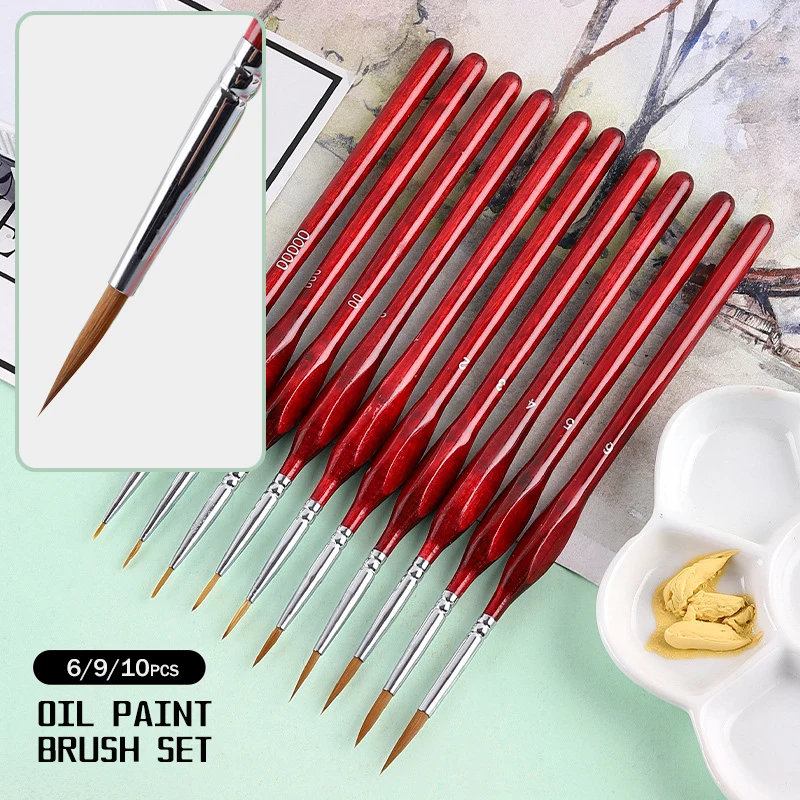 

6/9/10Pcs/Set Paint By Numbers Brushes Extra Fine Detail Paint Brushes Artist Miniature Model Maker Tool Set Art Supplies