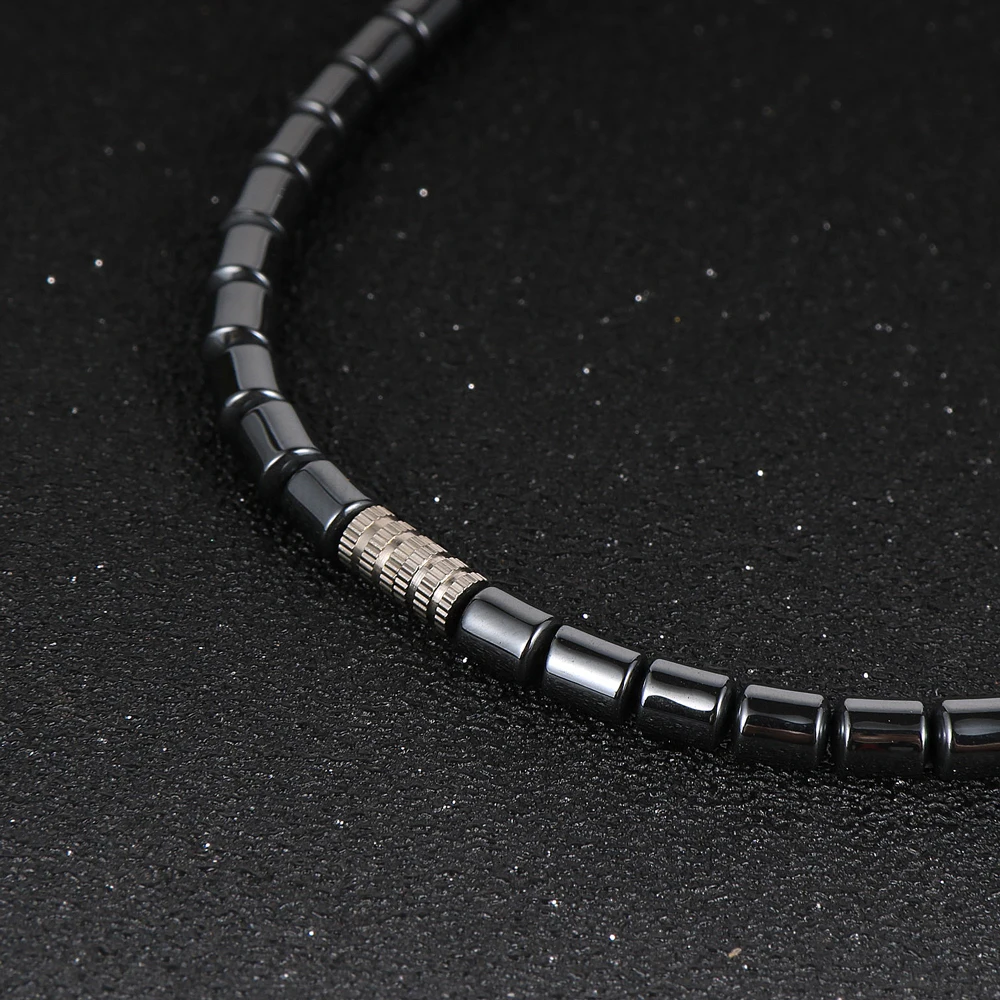 Женское ожерелье с подвеской из гематита и кисточкой геометрические ожерелья