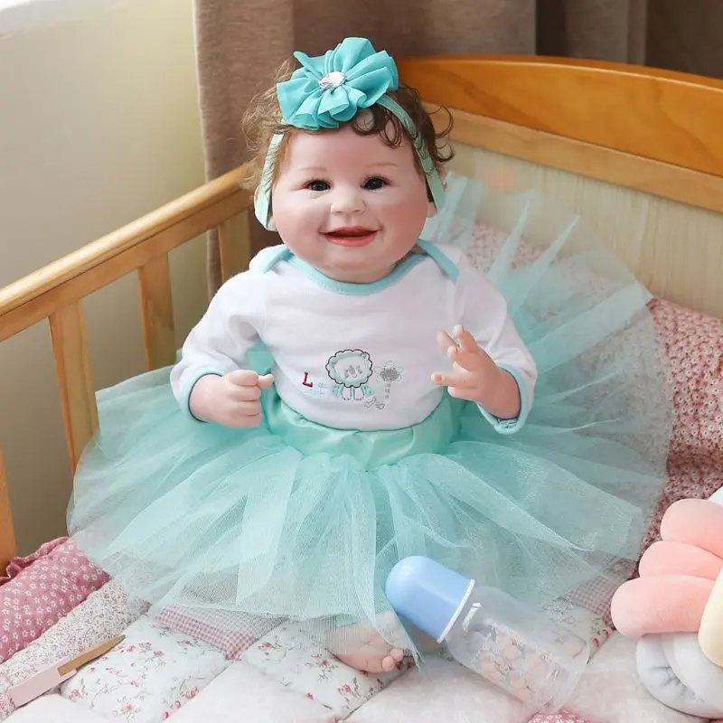 

55cm Realistic Doll Toddler Babies Lifelike Smiling Princess Girl Toy Christmas G88E