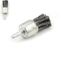 6mm shank 20 25mm dia stainless steel knot type pen shape crimped wire end brush for die grinder power drill high quality