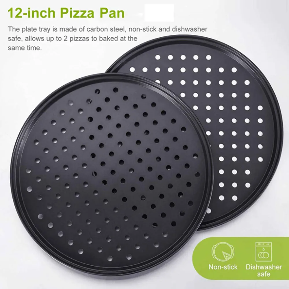 

Pizza Pan with Holes 12 inch Round Pizza Crisper Pan Pizza Baking Bakeware for Home Restaurant Kitchen