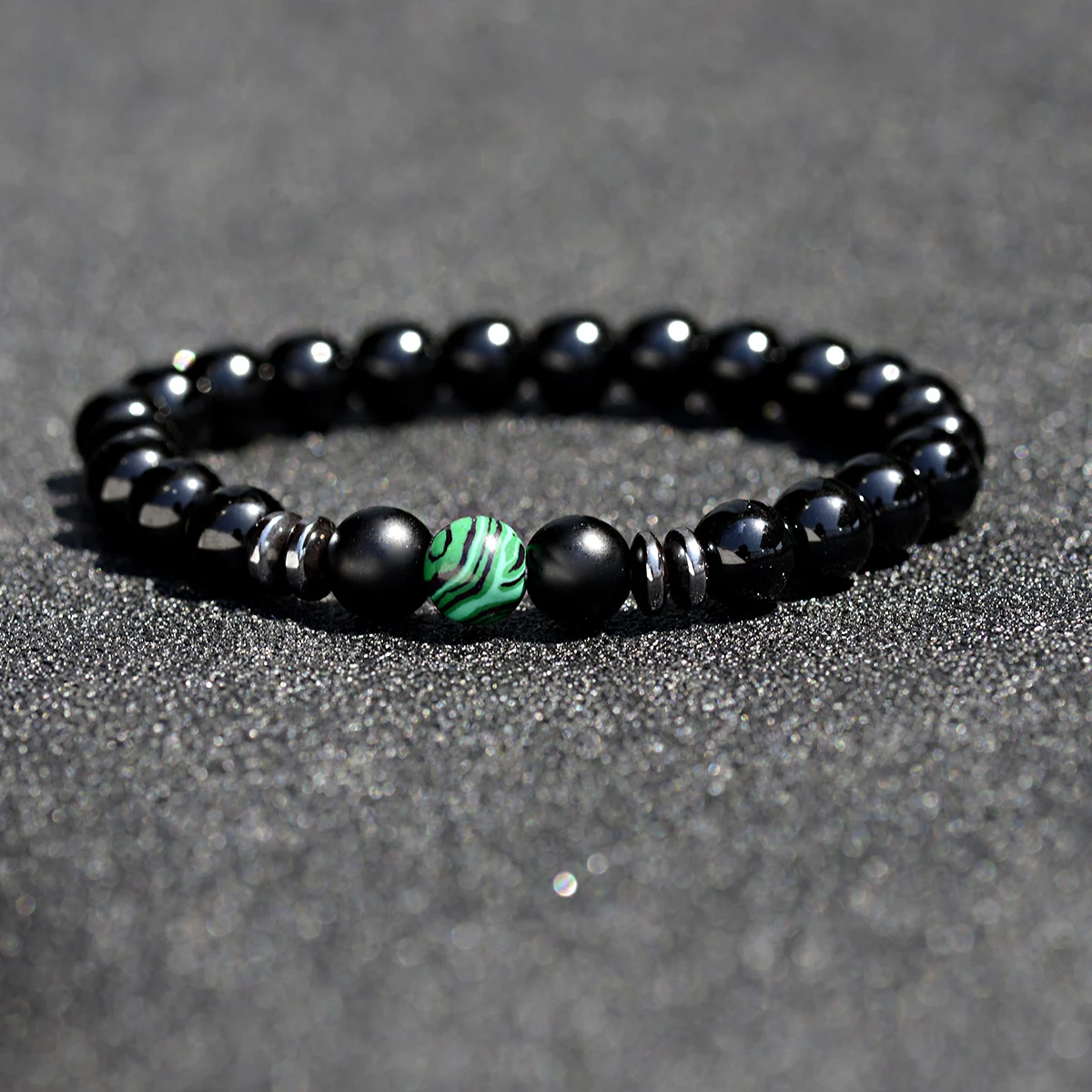 

Beaded Bracelet 8mm Natural Stone Lava Tiger Eye Black Matte Healing Beads Bangle Stretch Charm Yoga For Women Men Jewelry