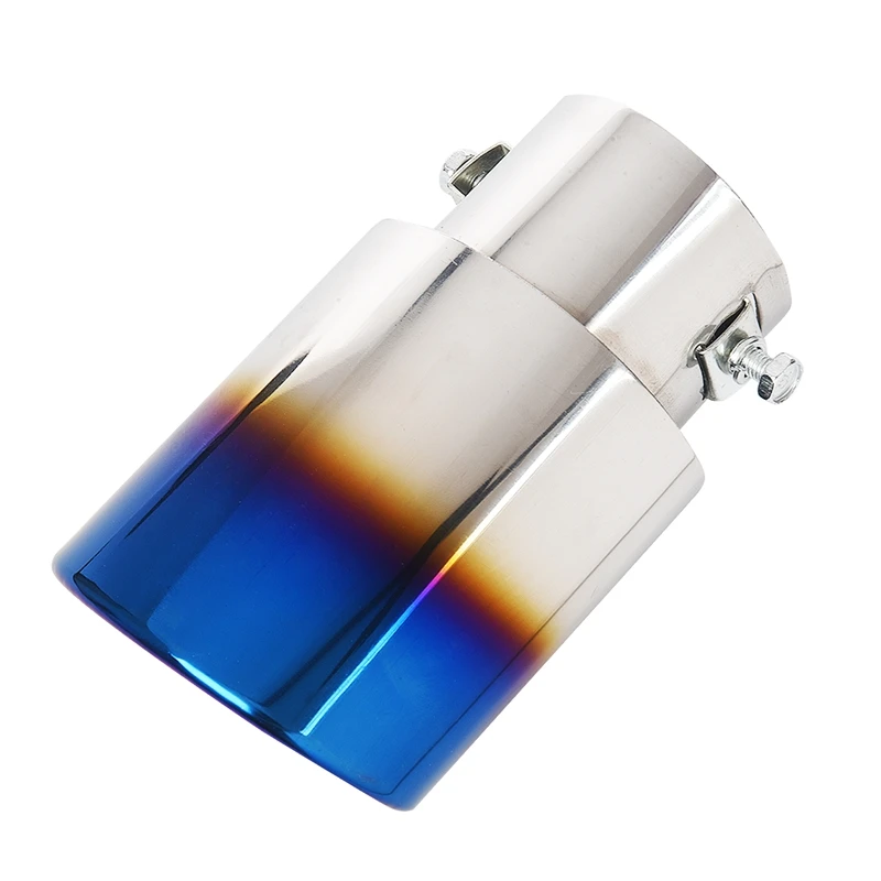 

Универсальный автомобильный глушитель выхлопной трубы, Стальная Задняя труба: прямая Одиночная Труба (синяя)