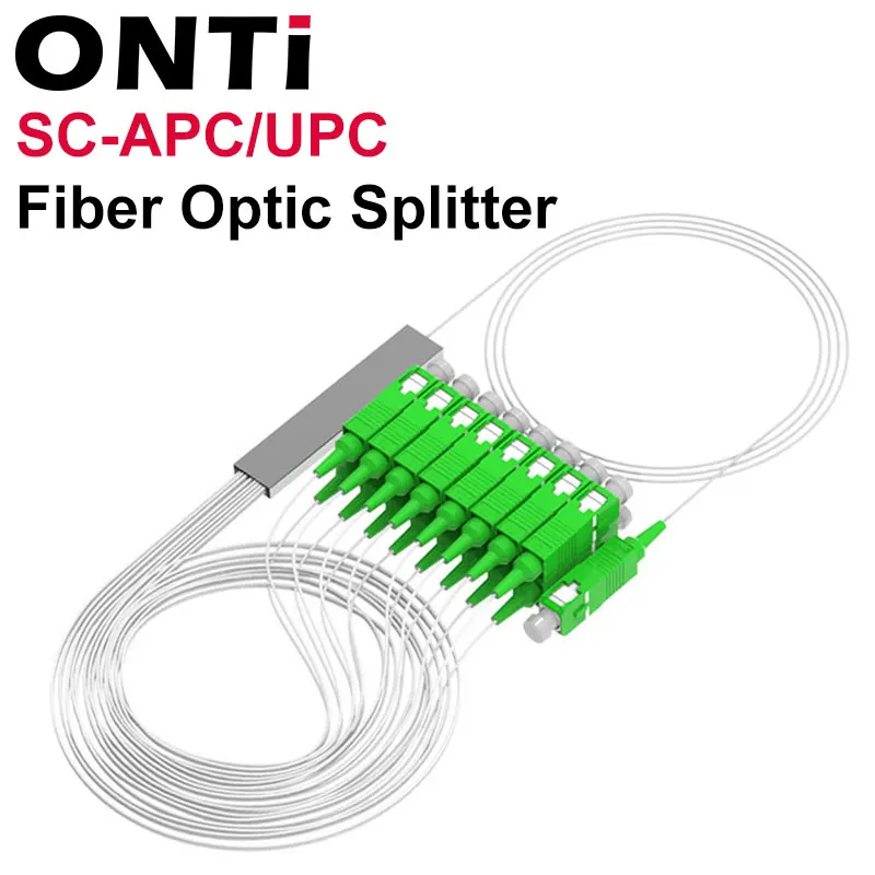 ONTi 10 шт./лот 1X16 / 1X8 PLC SC/APC SM 0 9 мм G657A1 ПВХ 1 м FTTH волоконно-оптический сплиттер |