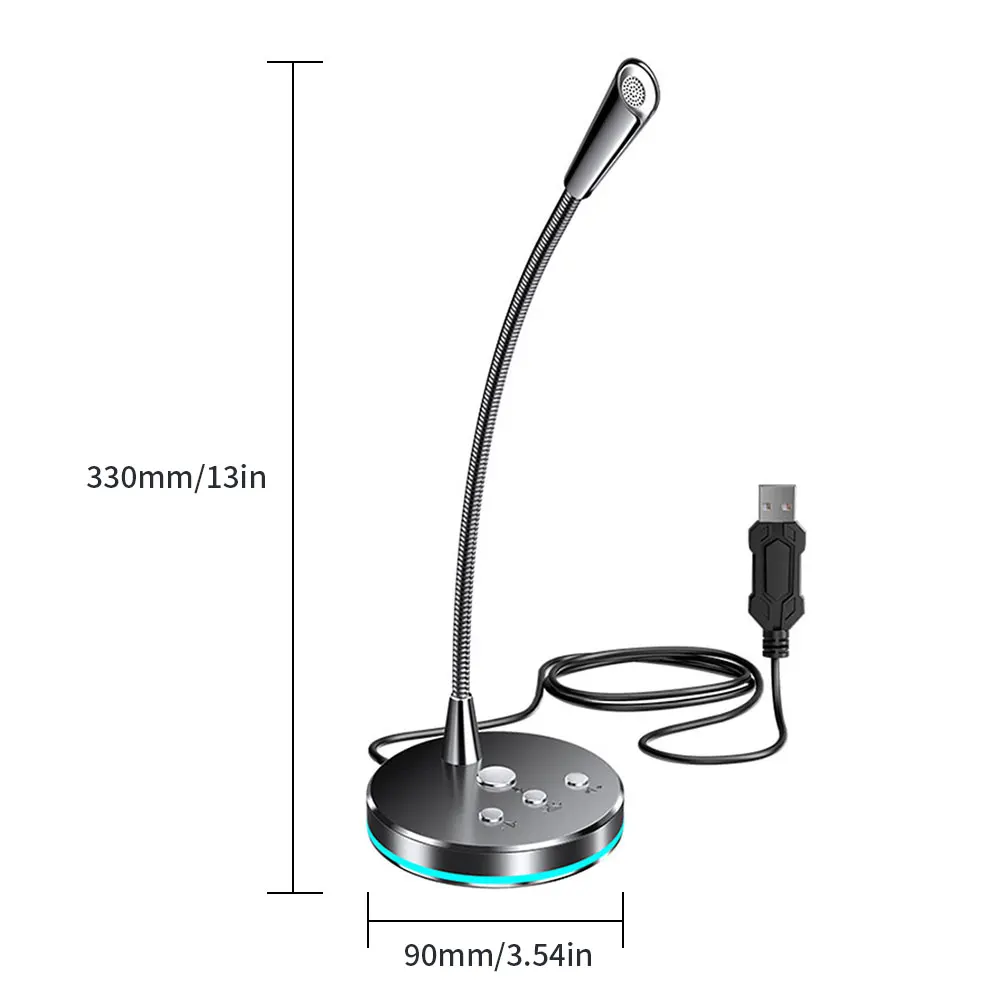 

Computer Microphone Multifunction USB Laptop Microphone With USB Interface Adjust Freely Metal Tube Filter Noise For Studio