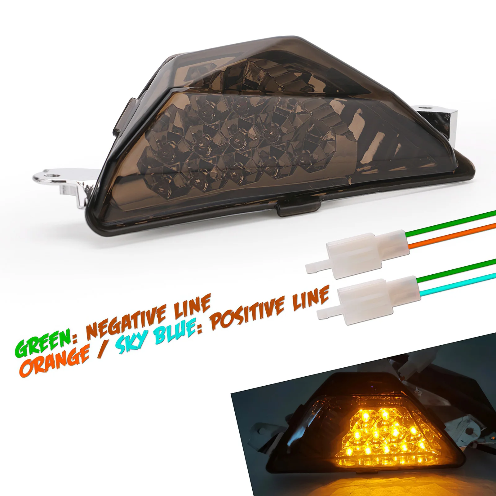 

2PCS LED Motorcycle Front Turn Signals Light Assembly Led Indicator Blinker Light Lamp for Kawasaki Ninja 250/300 2013-2016