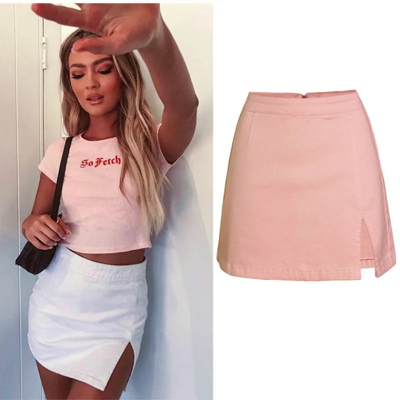 

NEW High Waist Denim Skirt for Women Split Pencil Skirts Womens Summer Jean Skirt Plus Size