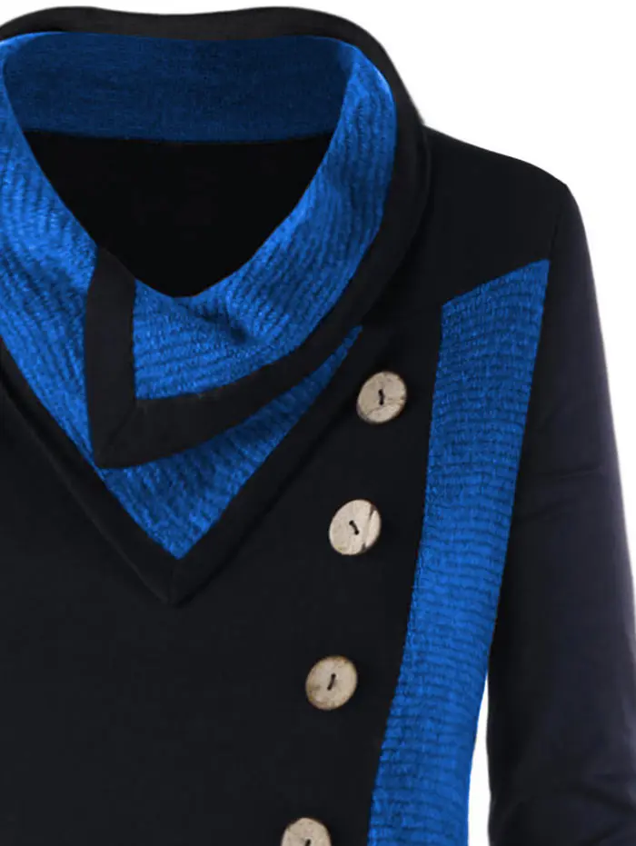 Женская толстовка размера плюс 5XL с воротником-кучей длинным рукавом на