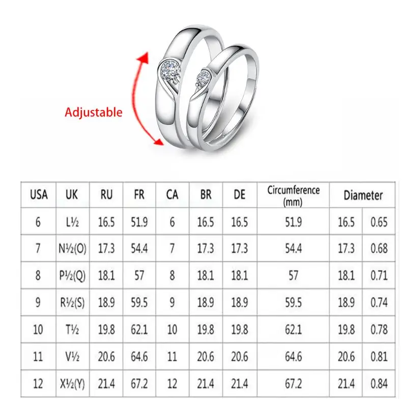 

Heart Promise Rings for Couples I Love You Engagement Wedding Ring Band Sets