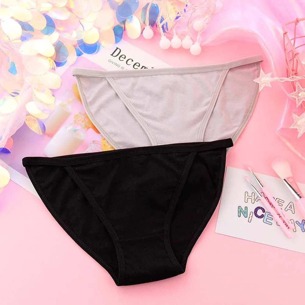 Мягкое сексуальное нижнее белье из чистого хлопка простые однотонные женские