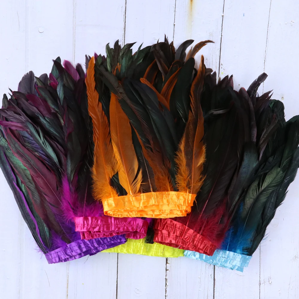 1 метр перья из хвоста курицы отделка Ширина 25 30 см перо на ленте для Платья