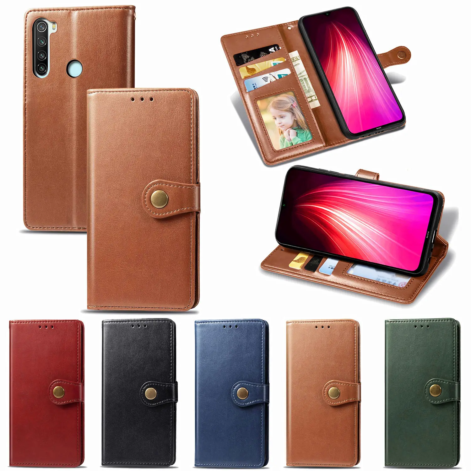 Флип чехол из искусственной кожи для redmi note 8 pro кошелек Xiaomi 7a 8a Note 7 K20 Mi A3 Lite 10