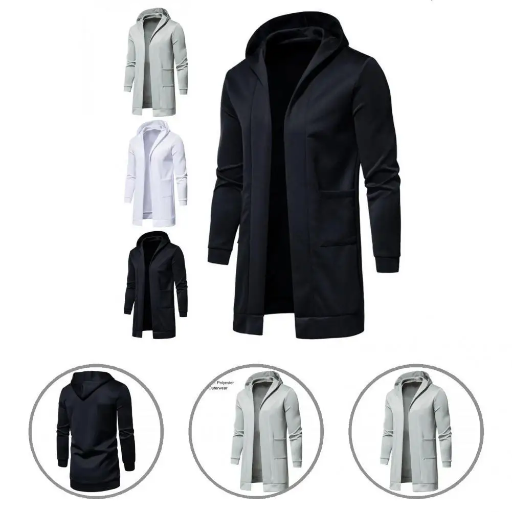 

All-Match Stylish Mid-Length Hooded Jacket Coat Cold Resistant Casual Jacket Pockets for Daily Wear
