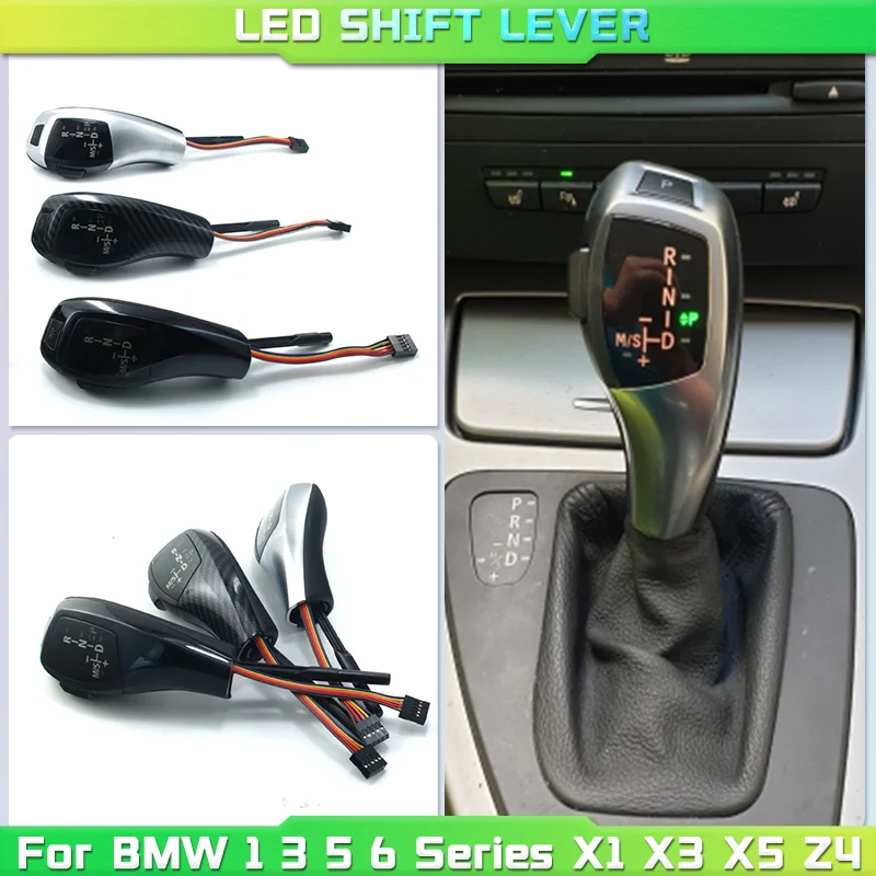 Pomo para palanca de cambio de marchas de coche con luz LED, accesorio automático, compatible con BMW Serie 1, 3, 5, 6, E90, E60, E46, 2D, 4D, E39, E53, E92, E87, E93, E83, X3, E89