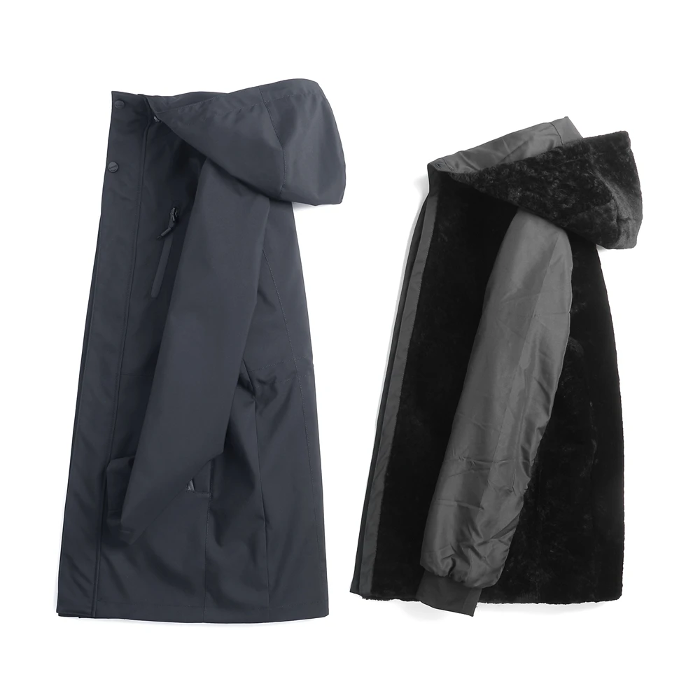 Акция Куртки из натуральной овечьей шерсти с меховой подкладкой мужские зимние