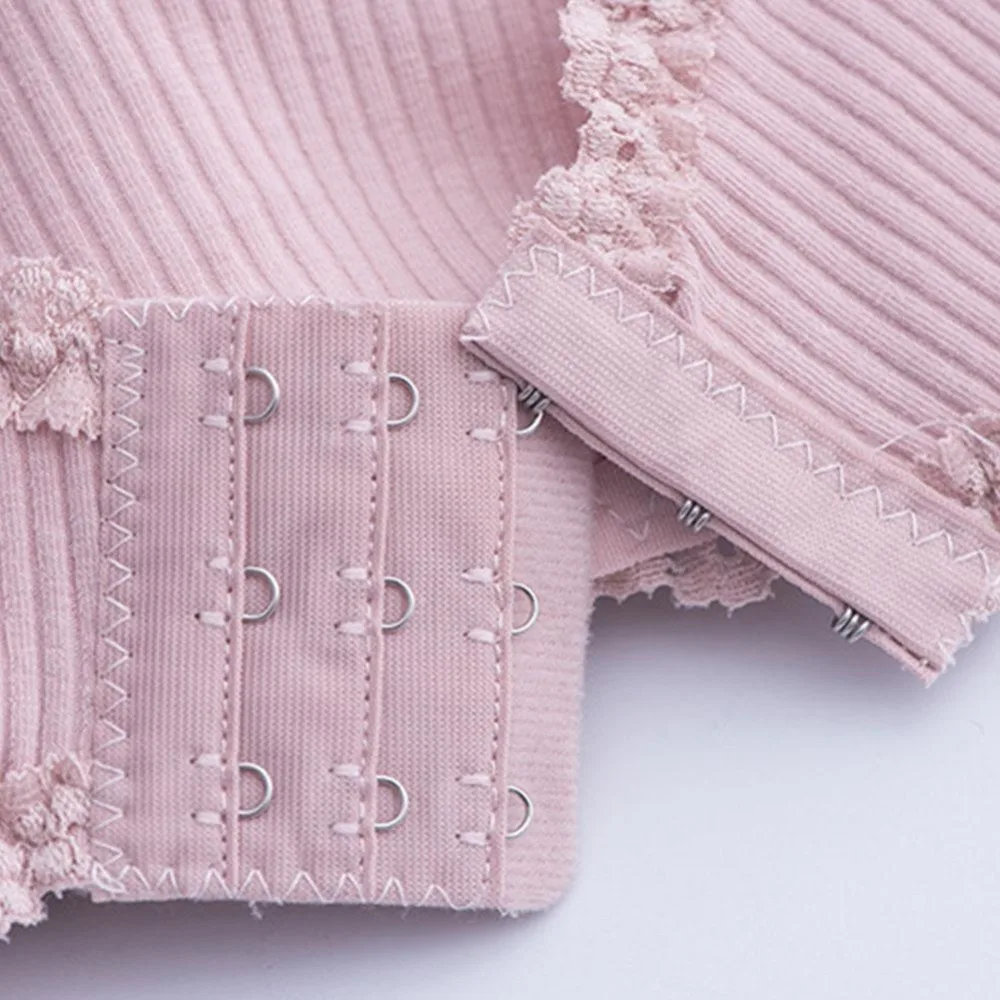 Women Bralette Crop Top Back Closure Bra Chest Pad Underwear Girls Strapless Tube Top