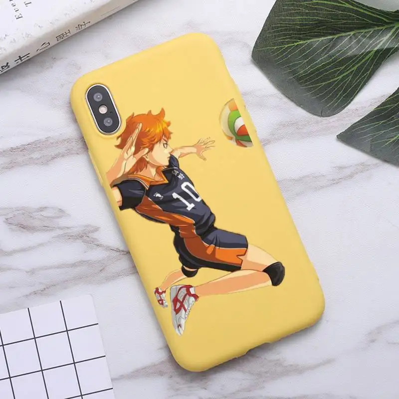 

Haikyuu Hinata attacks Anime high quality luxury Phone Case Candy Color for iPhone 6 7 8 11 12 s mini pro X XS XR MAX Plus