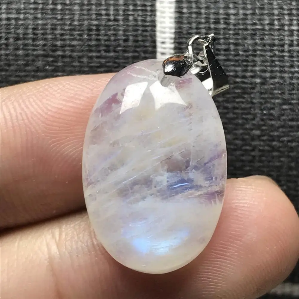 Топ натуральный лунный камень синий светильник Подвеска для женщин подарок