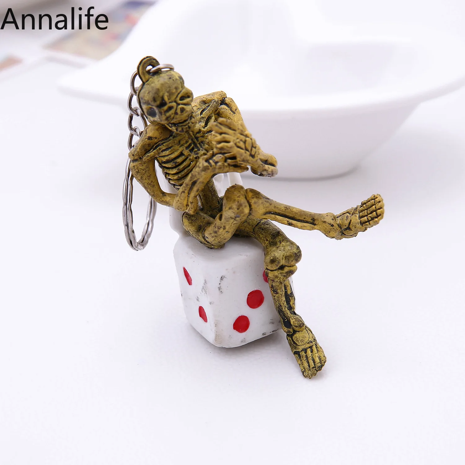 2019 призрак-череп брелок кости-скелет ребра кольцо Винтаж Панк Горячие ювелирные