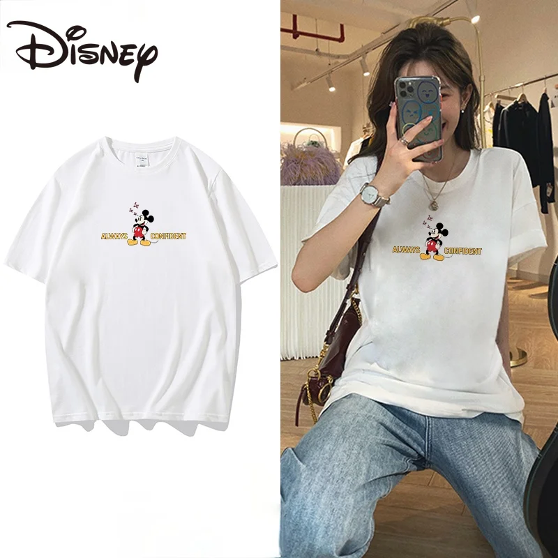

Disney summer trendy versatile round neck bottom shirt Mickey series loose cotton short-sleeved T-shirt best seller Tees