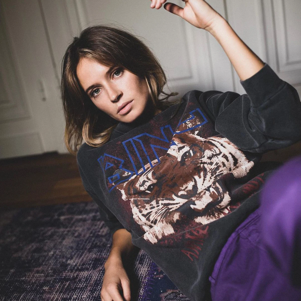 

Black Tiger Head Graphic Boho Sweatshirt Women Autumn Winter Long Sleeve O Neck 100% Cotton Pullover Casual Vintage Hoodies 2020