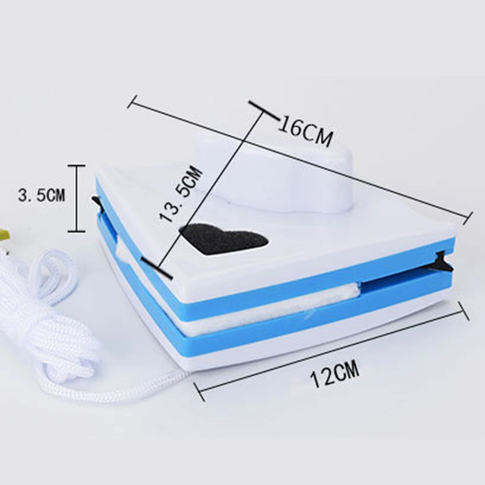 

Hot Sale Triangular Magnetic Glass Cleaner with Rope Double-sided Window Cleaner with Replaceable Sponge Home Cleaning Accessory