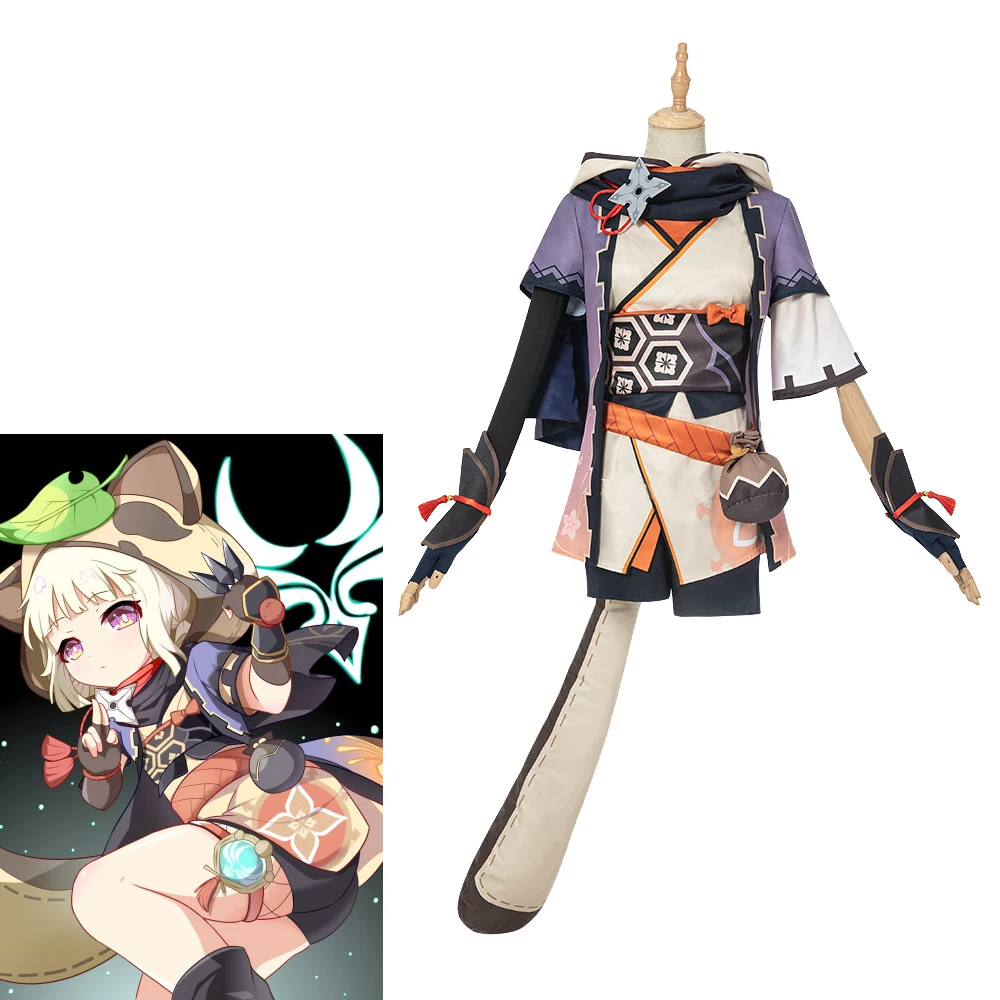 

Костюм для косплея из игры Genshin Impact Sayu, платье для косплея Genshin Impact, Женский костюм с милым хвостом на Хэллоуин