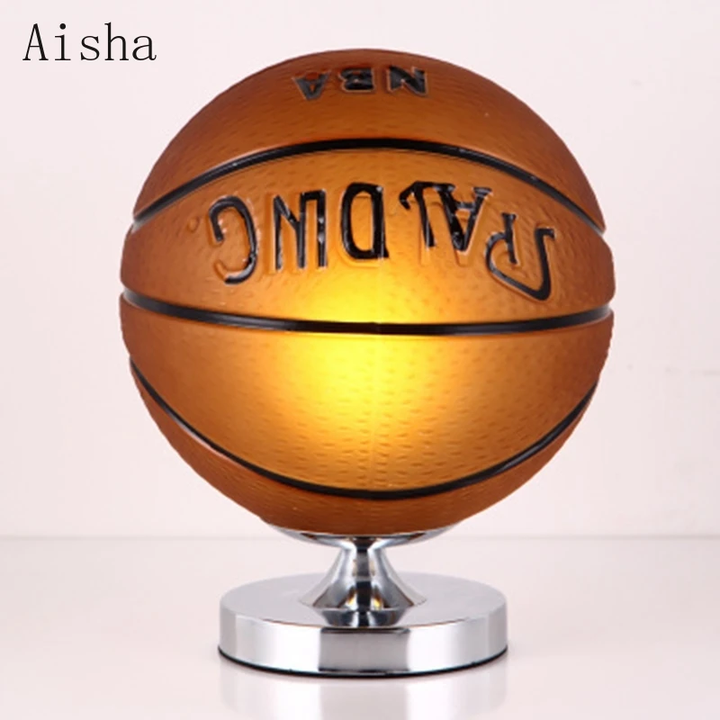 

Modern Glass LED Table Lamp Creative Football Basketball Children's Room Reading Bedroom Lighting Gift College Dorm Desk Lamp
