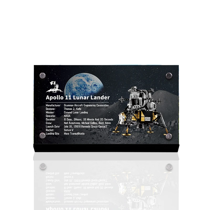 

New Acrylic Plate Board Display Stand Brand For Lunar Lander 10266 Building Blocks Collection Toys For Children Gifts