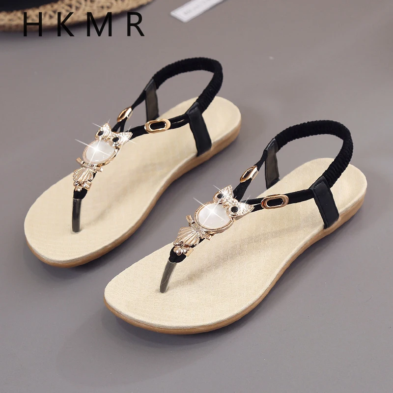 2022 New Arrival Summer Flip Flops Flat Sandals Women Flat Flip Flops Sandals And Slippers Owl Lazy Drag Beach Shoes Sandals